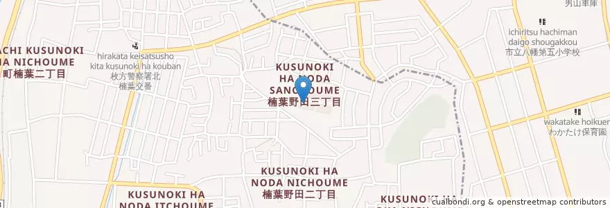 Mapa de ubicacion de 市立樟葉北小学校 en 일본, 오사카부, 枚方市.