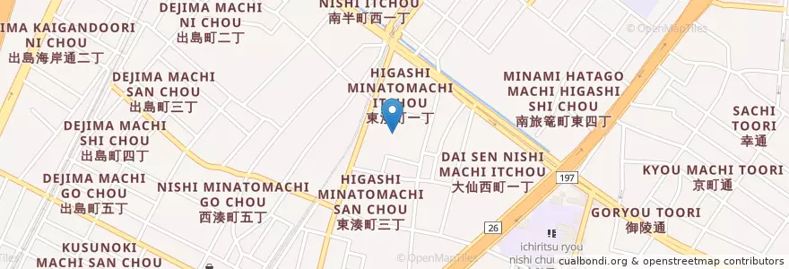 Mapa de ubicacion de 市立湊小学校 en 日本, 大阪府, 堺市, 堺区.