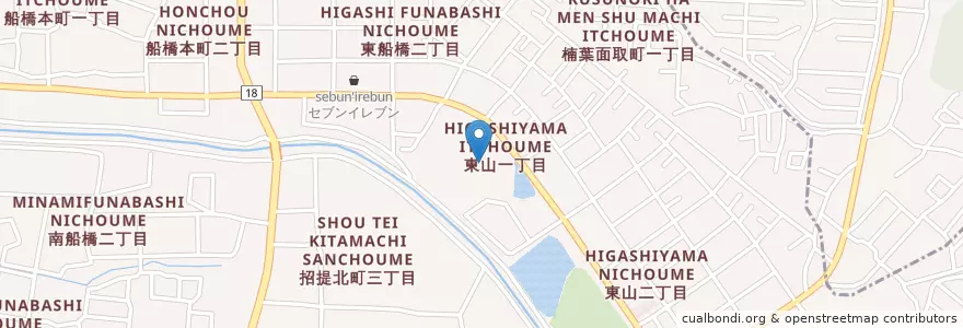 Mapa de ubicacion de 市立船橋小学校 en 日本, 大阪府, 枚方市.