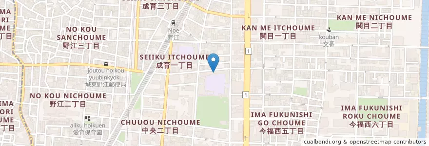 Mapa de ubicacion de 市立蒲生中学校 en 日本, 大阪府, 大阪市, 城東区.