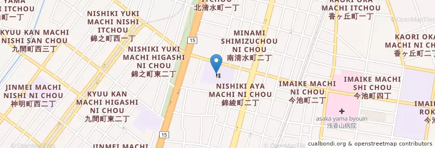 Mapa de ubicacion de 市立錦綾小学校 en Japão, 大阪府, 堺市, 堺区.