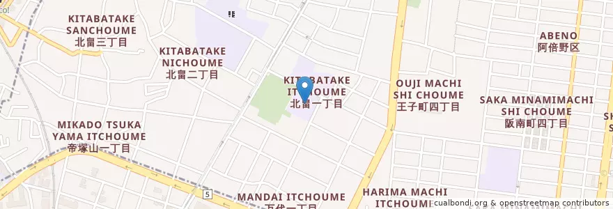 Mapa de ubicacion de 市立阪南中学校 en Japan, Präfektur Osaka, 大阪市, 阿倍野区.