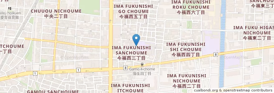 Mapa de ubicacion de 市立鯰江小学校 en Japon, Préfecture D'Osaka, 大阪市, 城東区.