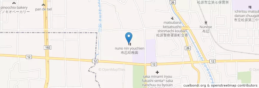 Mapa de ubicacion de 布忍幼稚園 en 日本, 大阪府, 松原市.