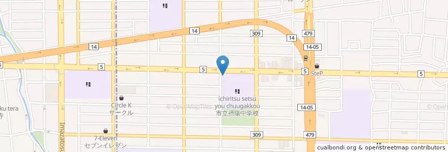 Mapa de ubicacion de 平野警察署平野西交番 en Jepun, 大阪府, 大阪市, 東住吉区.