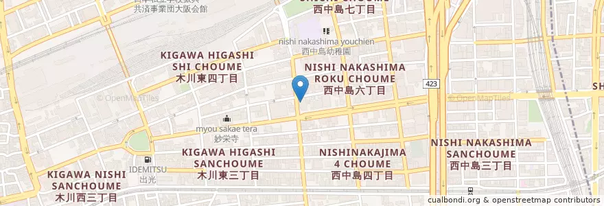 Mapa de ubicacion de 広誠会広実病院 en Japan, Präfektur Osaka, 大阪市, 淀川区.