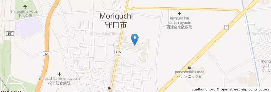 Mapa de ubicacion de 府立守口東高等学校 en Япония, Осака, 守口市.
