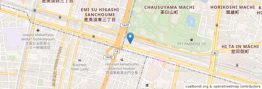 Mapa de ubicacion de 弘仁会まちだ胃腸病院 en 일본, 오사카부, 오사카, 西成区.