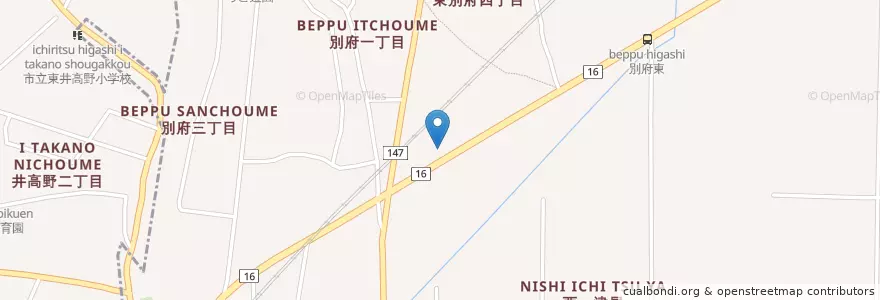 Mapa de ubicacion de 摂津別府郵便局 en Japan, Präfektur Osaka, 摂津市.