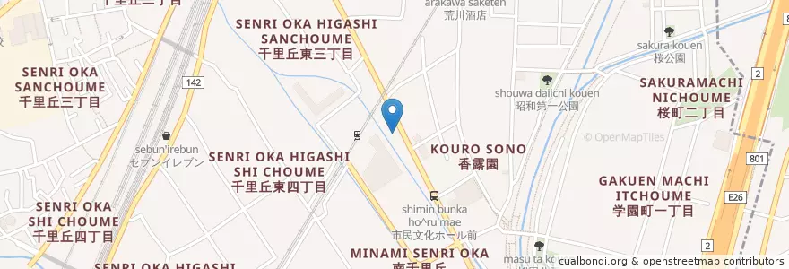 Mapa de ubicacion de 摂津香露園郵便局 en 일본, 오사카부, 摂津市.