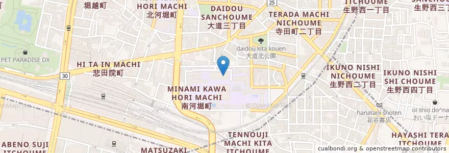 Mapa de ubicacion de 放送大学学園放送大学大阪学習センター en Japan, Präfektur Osaka, 大阪市, 天王寺区.