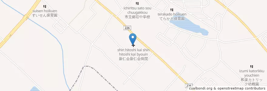 Mapa de ubicacion de 新仁会新仁会病院 en Japão, 大阪府, 和泉市.