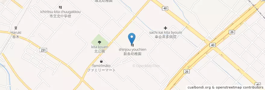 Mapa de ubicacion de 新条幼稚園 en Japonya, 大阪府, 岸和田市.