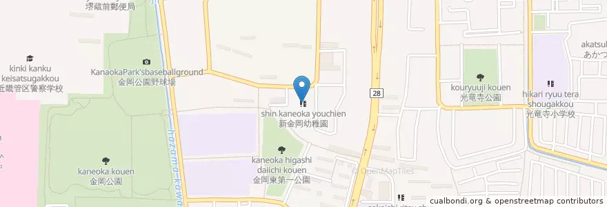 Mapa de ubicacion de 新金岡幼稚園 en Jepun, 大阪府, 堺市, 北区.