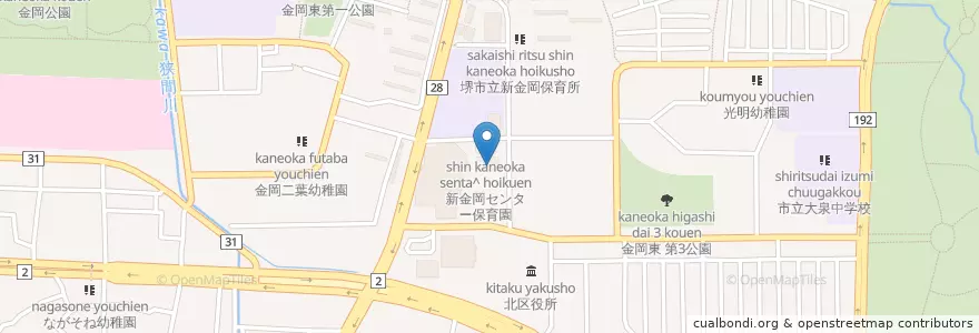 Mapa de ubicacion de 新金岡豊川総合病院 en ژاپن, 大阪府, 堺市, 北区.