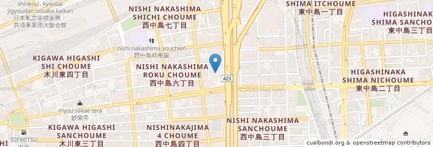 Mapa de ubicacion de 日本下水道事業団東海総合事務所西日本設計センター en ژاپن, 大阪府, 大阪市, 淀川区.