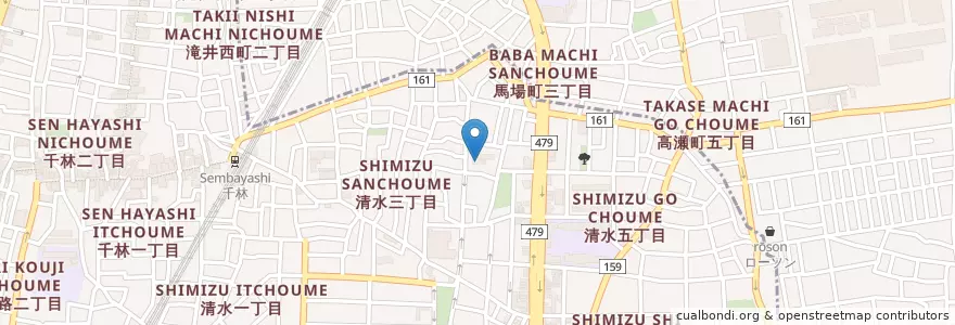 Mapa de ubicacion de 旭清水幼稚園 en Japan, Präfektur Osaka, 守口市, 大阪市, 旭区.