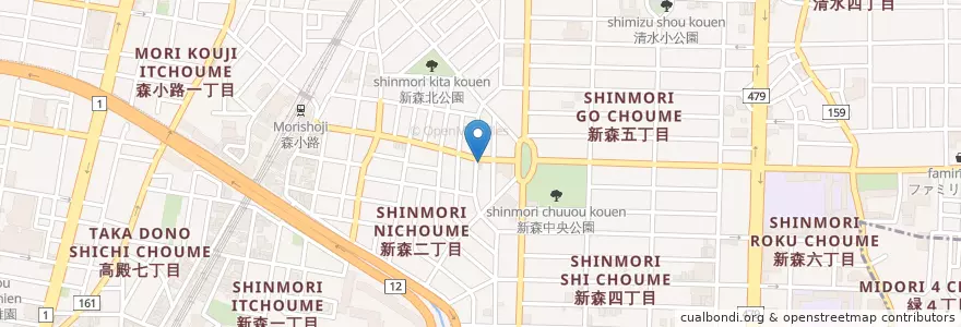 Mapa de ubicacion de 旭警察署新森交番 en Japan, Osaka Prefecture, Osaka, Asahi Ward.