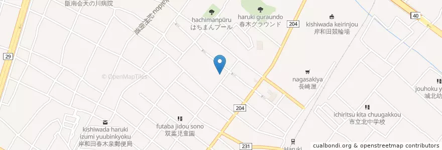 Mapa de ubicacion de 春木幼稚園 en Giappone, Prefettura Di Osaka, 岸和田市.