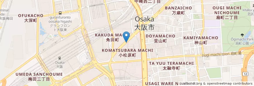 Mapa de ubicacion de 阪急東通交番 en اليابان, أوساكا, أوساكا, 北区.
