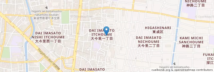 Mapa de ubicacion de 朋愛会朋愛病院 en ژاپن, 大阪府, 大阪市, 東成区.