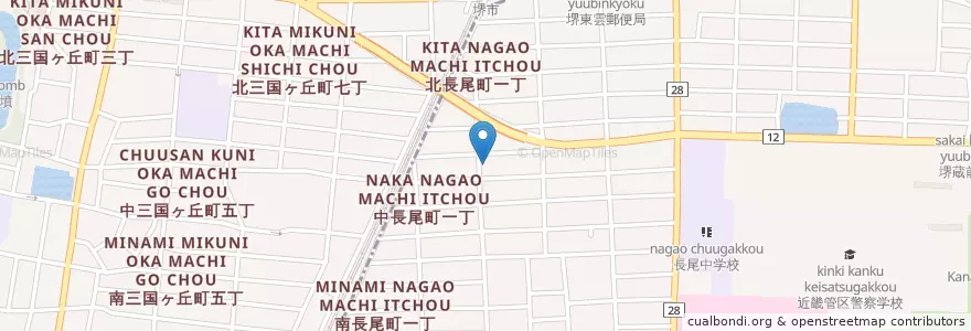 Mapa de ubicacion de 杏林会金岡病院 en Japan, Osaka Prefecture, Sakai, Sakai Ward.