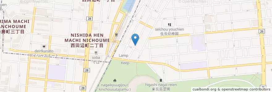 Mapa de ubicacion de 東住吉鶴ヶ丘郵便局 en Japan, Osaka Prefecture, Osaka, Higashisumiyoshi Ward.