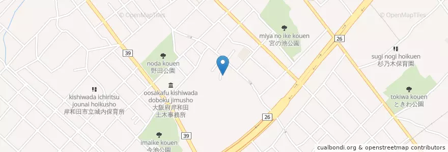 Mapa de ubicacion de 東光幼稚園 en Япония, Осака, 岸和田市.