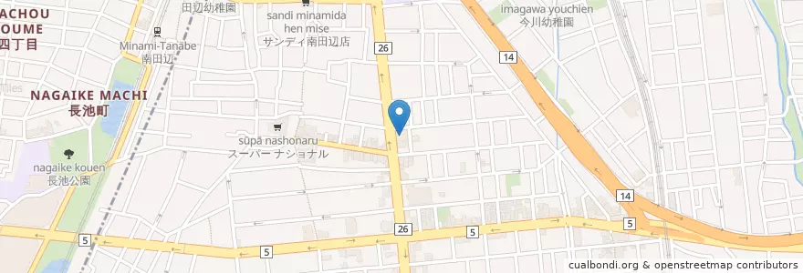 Mapa de ubicacion de 東和病院 en Jepun, 大阪府, 大阪市, 東住吉区.