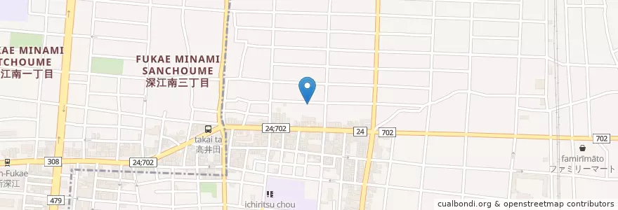Mapa de ubicacion de 東大阪ヒマワリ保育園 en Япония, Осака, 東大阪市.
