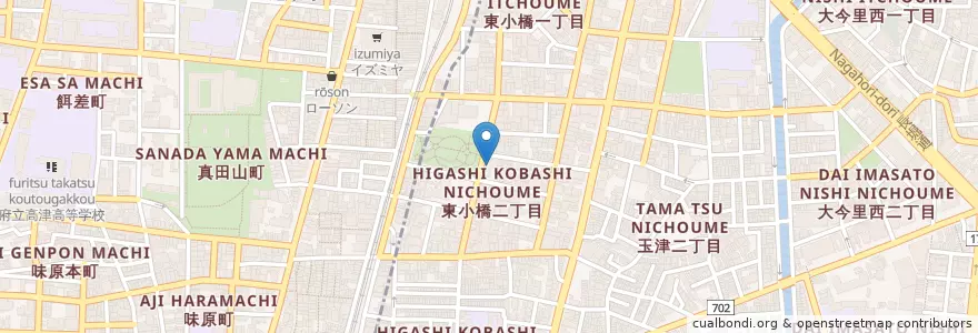 Mapa de ubicacion de 東小橋幼稚園 en Japan, Präfektur Osaka, 大阪市, 東成区.