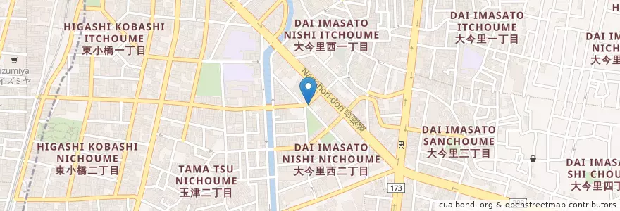 Mapa de ubicacion de 東成大今里西郵便局 en Japan, 大阪府, Osaka, 東成区.