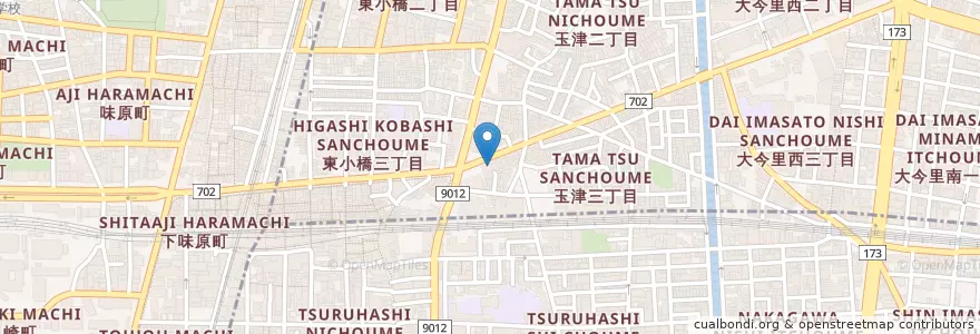 Mapa de ubicacion de 東成玉津郵便局 en Япония, Осака, 大阪市, 東成区.