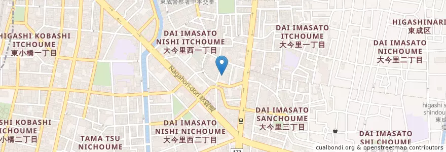 Mapa de ubicacion de 東成警察署 en Japon, Préfecture D'Osaka, 大阪市, 東成区.