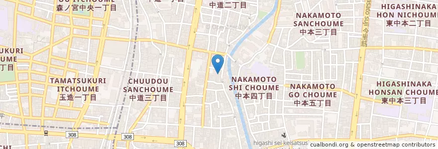 Mapa de ubicacion de 東成警察署中道交番 en Japão, 大阪府, 大阪市, 東成区.