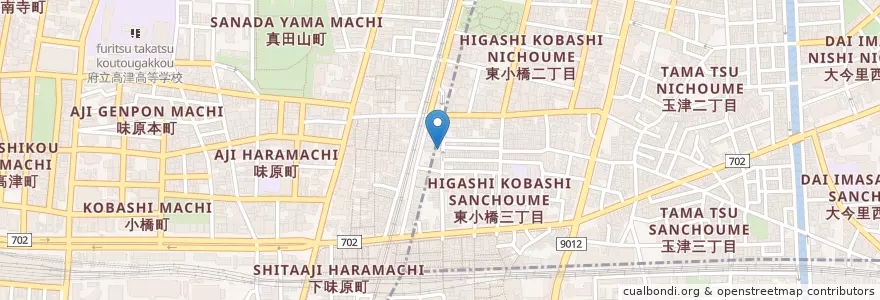 Mapa de ubicacion de 東成鶴橋駅前郵便局 en ژاپن, 大阪府, 大阪市, 東成区.