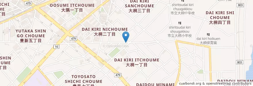 Mapa de ubicacion de 東淀川大桐郵便局 en 日本, 大阪府, 大阪市, 東淀川区.