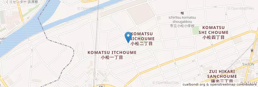 Mapa de ubicacion de 東淀川小松二郵便局 en Jepun, 大阪府, 大阪市, 東淀川区.
