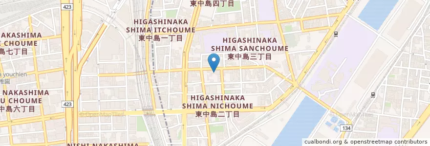 Mapa de ubicacion de 東淀川東中島郵便局 en Jepun, 大阪府, 大阪市, 淀川区.