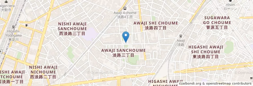Mapa de ubicacion de 東淀川警察署淡路交番 en Japan, Präfektur Osaka, 大阪市, 東淀川区.
