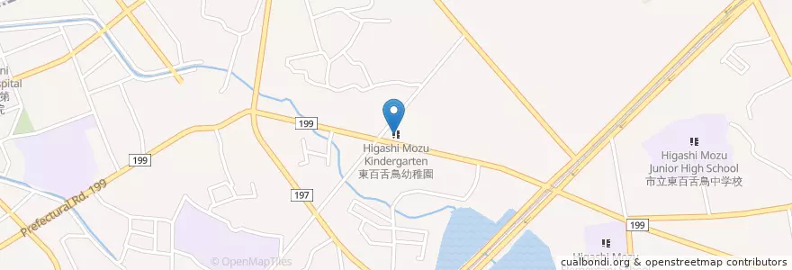 Mapa de ubicacion de 東百舌鳥幼稚園 en Japan, 大阪府, 堺市, 中区.