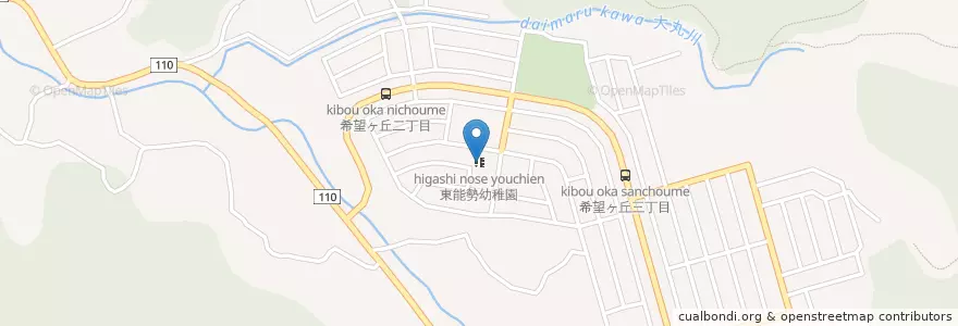 Mapa de ubicacion de 東能勢幼稚園 en 日本, 大阪府, 豊能郡, 豊能町.