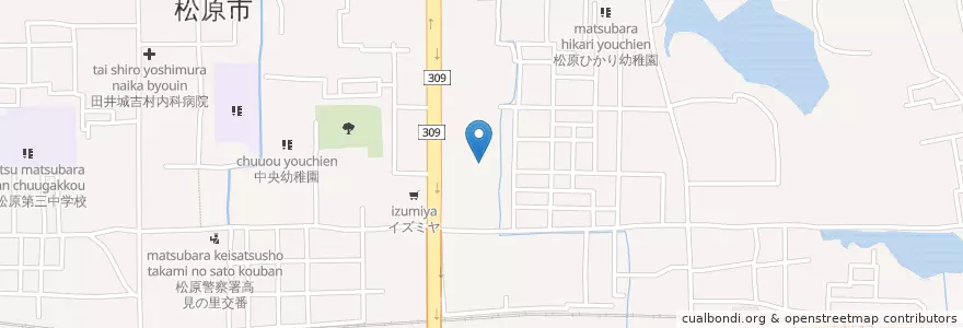 Mapa de ubicacion de 松原市役所 en Japan, Präfektur Osaka, 松原市.