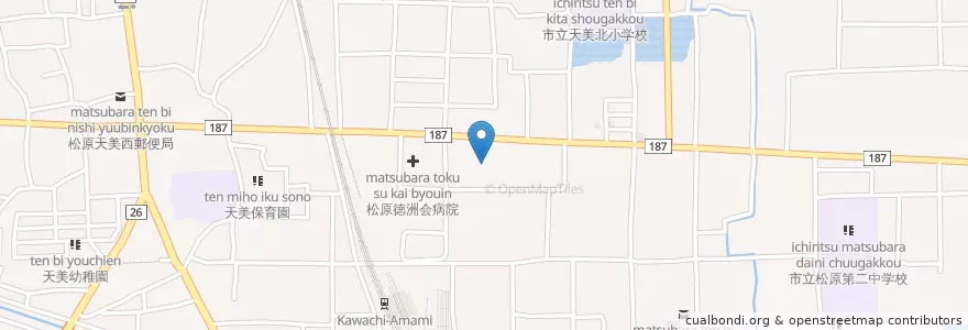 Mapa de ubicacion de 松原市民天美図書館 en Japon, Préfecture D'Osaka, 松原市.