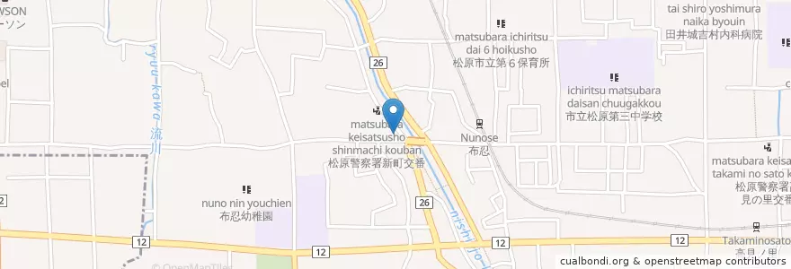 Mapa de ubicacion de 松原市民新町図書館 en اليابان, أوساكا, 松原市.