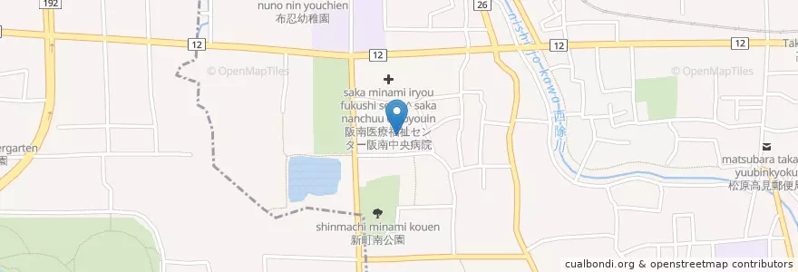 Mapa de ubicacion de 松原市立第２保育所 en 日本, 大阪府, 松原市.