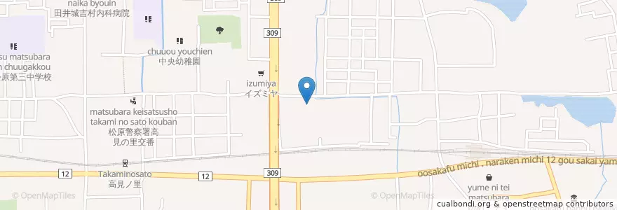 Mapa de ubicacion de 松原郵便局 en Japonya, 大阪府, 松原市.