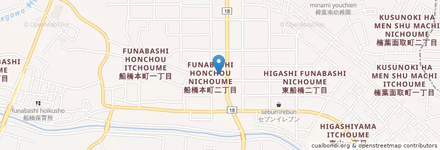 Mapa de ubicacion de 枚方船橋郵便局 en Giappone, Prefettura Di Osaka, 枚方市.