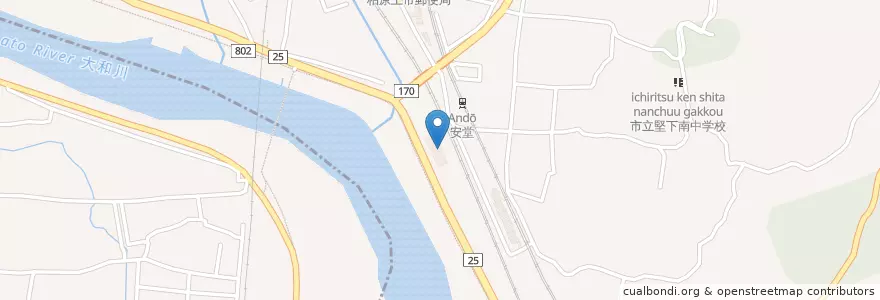 Mapa de ubicacion de 柏原市役所 en Japon, Préfecture D'Osaka, 柏原市.