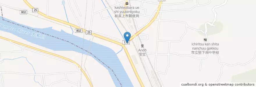 Mapa de ubicacion de 柏原警察署安堂交番 en Japon, Préfecture D'Osaka, 柏原市.